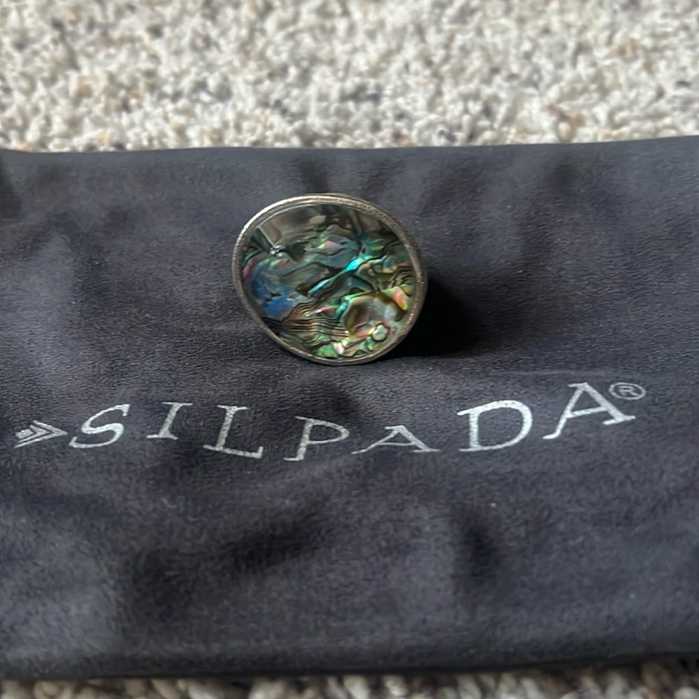 Iridescent stone ring sz 8